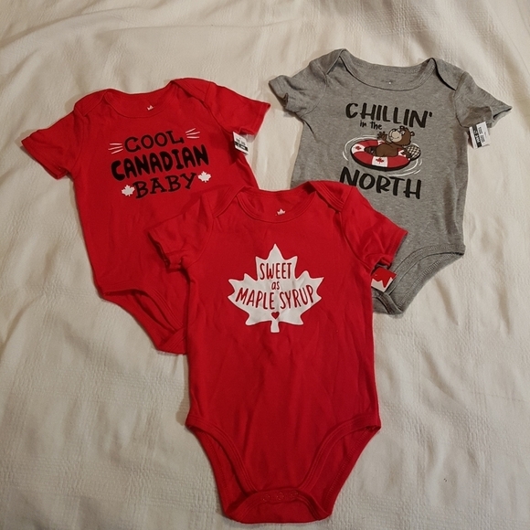 Canada Day 3 bodysuits 24 months undershirt NWT - Picture 1 of 7